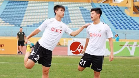 CLB Hà Nội đón tin vui từ bộ đôi Đình Trọng - Duy Mạnh. Ảnh: TL