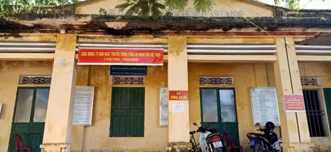 Trụ sở Công an xã Hồng Quang nơi xảy ra sự việc