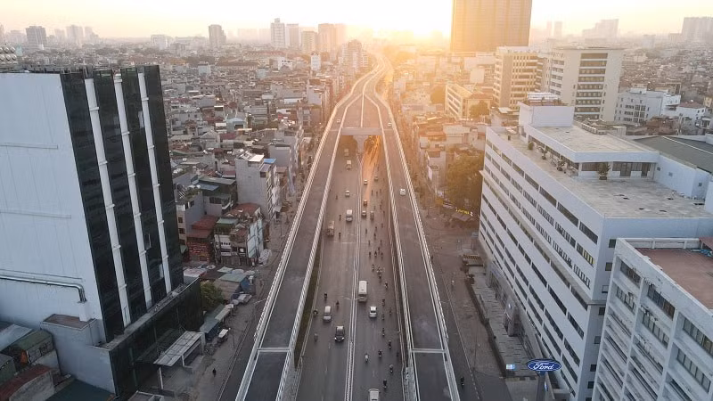 Hình ảnh đoạn đường Vành đai 2 đoạn Ngã Tư Sở - Ngã Tư Vọng. Ảnh: kinhtedothi.vn