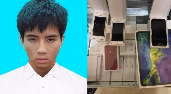 Đinh Xuân Hinh cùng tang vật trộm cắp