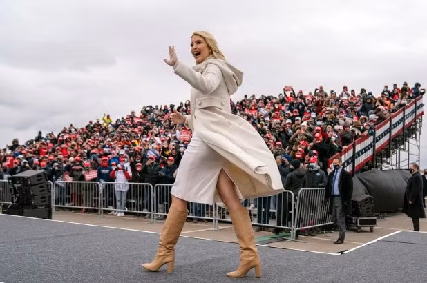 Ivanka Trump trong buổi vận động ở Michigan. Ảnh: GI