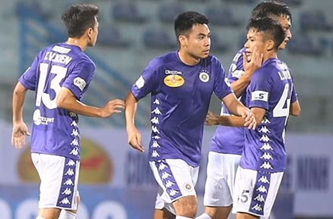Hà Nội FC đánh bại Nam Định trong trận ra quân tại V-League 2020. Ảnh: TL