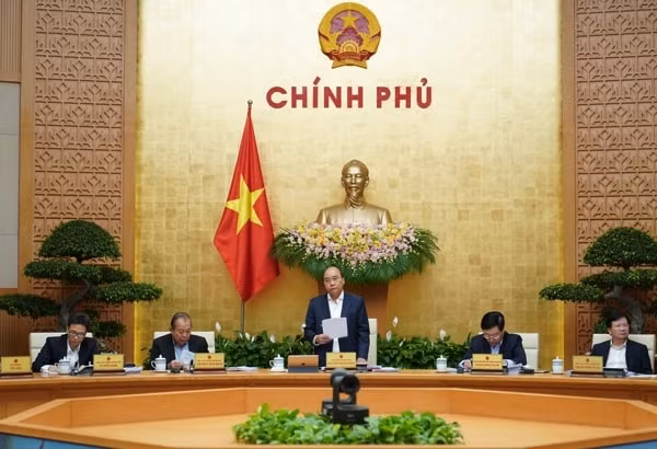 Thủ tướng Nguyễn Xuân Phúc chủ trì phiên họp Chính phủ thường kỳ tháng 2/2020. Ảnh: VGP