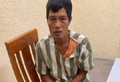 Đối tượng Doãn Văn Hảo tại cơ quan Công an.
