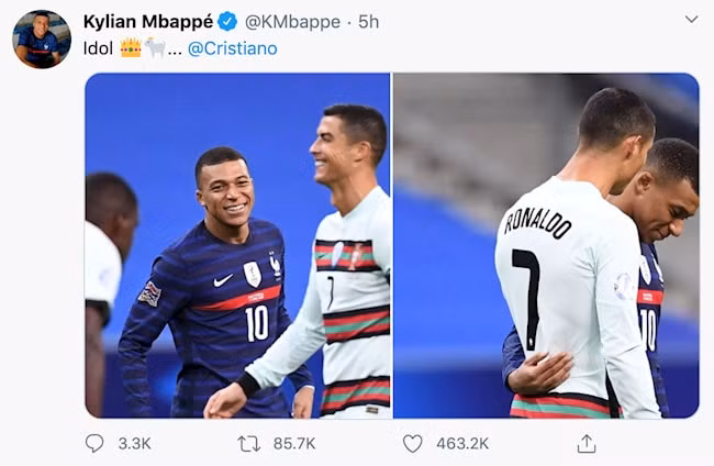 Một bài đăng mới nhất của Kylian Mbappe sau trận đấu bất phân thắng bại. Ảnh: thethao24h.