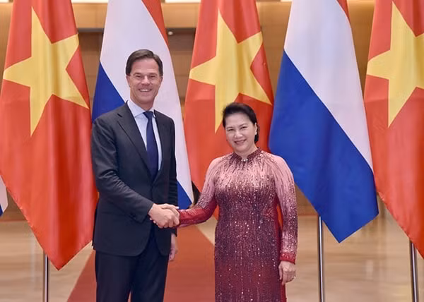 Chủ tịch Quốc hội Nguyễn Thị Kim Ngân và Thủ tướng Vương quốc Hà Lan Mark Rutte. Ảnh: ĐBND