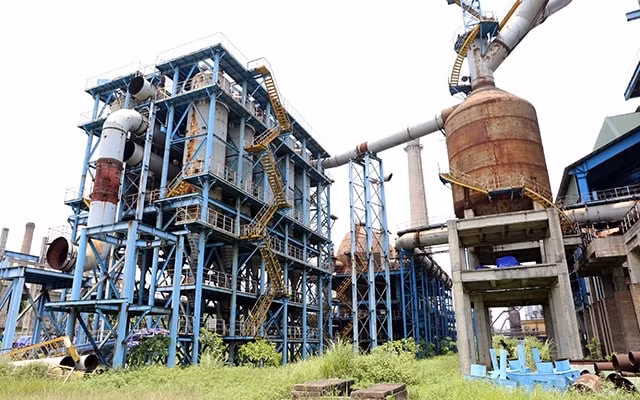 Dự án đầu tư mở rộng sản xuất giai đoạn II của Công ty cổ phần Gang thép Thái Nguyên (TISCO) đang chậm tiến độ. Ảnh: Minh Khôi