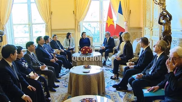 Chủ tịch Hạ viện Pháp Richard Ferrand hội đàm với Chủ tịch Quốc hội Nguyễn Thị Kim Ngân. Ảnh: Cổng TTĐT Quốc hội
