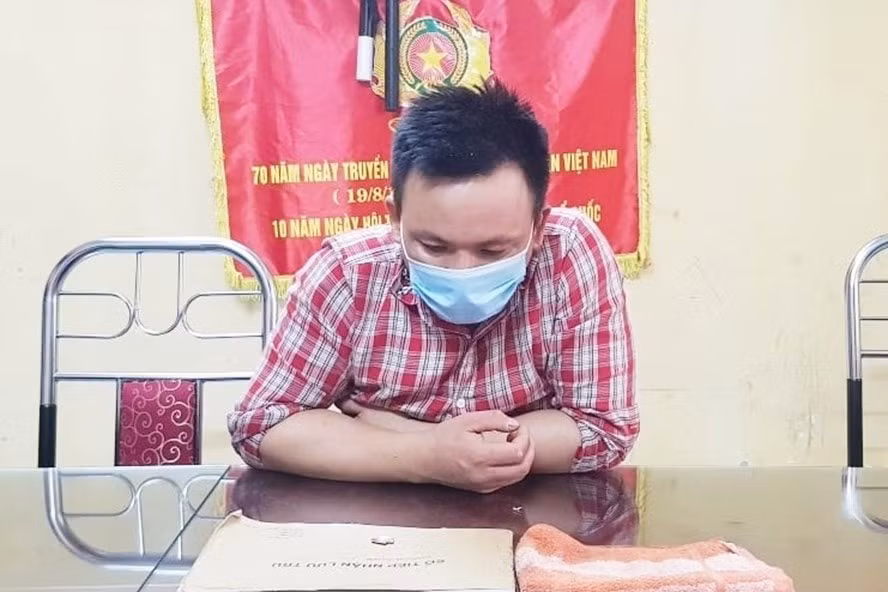 Đối tượng Nguyễn Văn Quý tại Cơ quan Công an. Ảnh: laodong.vn