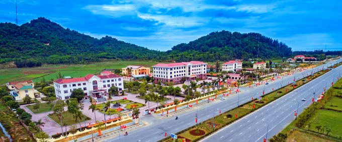 Một góc trung tâm thị trấn Lộc Hà (huyện Lộc Hà, Hà Tĩnh)