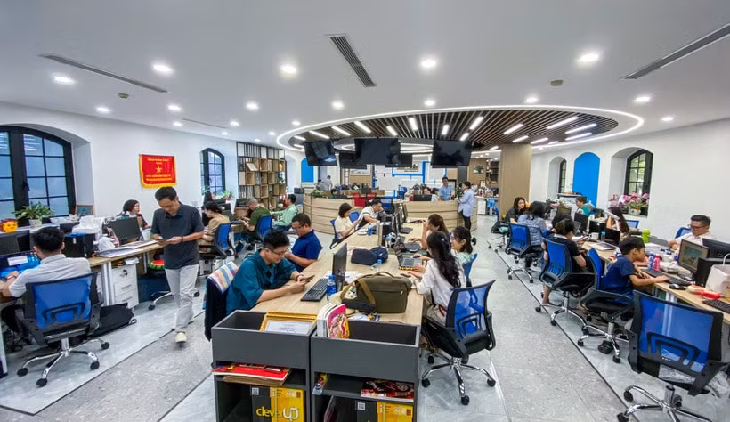 toà soạn hội tụ Ban Nhân dân điện tử - Báo Nhân dân. Ảnh Thành Đạt