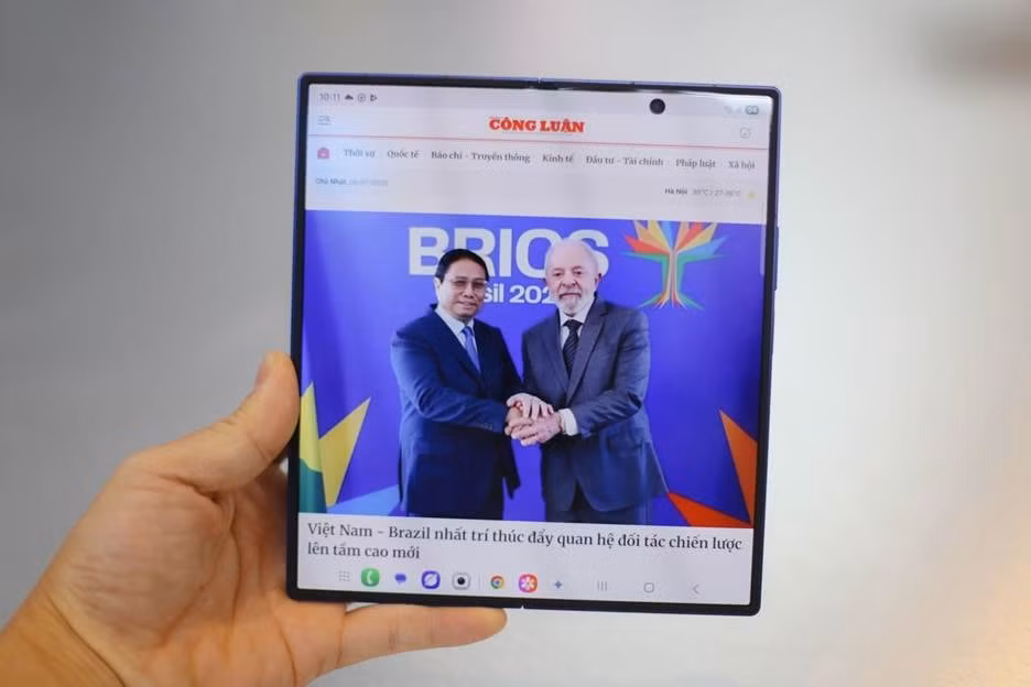 Galaxy Z Fold7 được trang bị những tính năng cao cấp nhất của Samsung cùng bộ Galaxy AI được tùy biến cho smartphone màn hình gập. (Ảnh: Thành Nam)