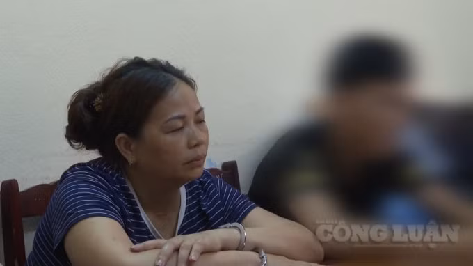 Đối tượng Ma Thị Tuyến tại cơ quan công an.