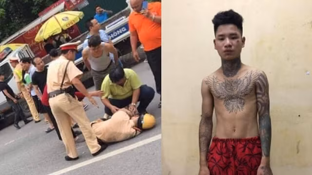 Hiện trường vụ việc và đối tượng Trần Văn Phương. Ảnh: CACC