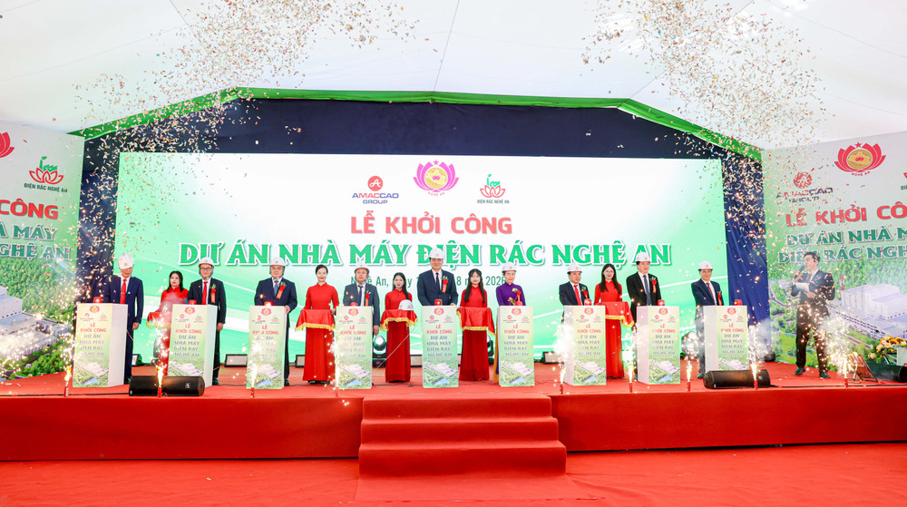 Lễ khởi công Nhà máy điện rác Nghệ An. Ảnh: N.T anh-423343.jpg