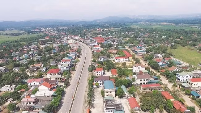 Thị trấn Cam Lộ nhìn từ trên cao.