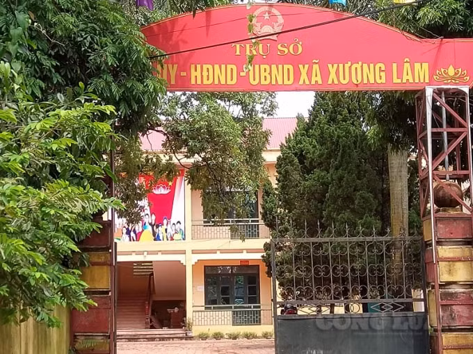 UBND xã Xương Lâm, nơi ông Hoàng Hồng Quang từng giữ chức vụ Bí thư Đảng ủy, Chủ tịch UBND xã này nhiều năm.