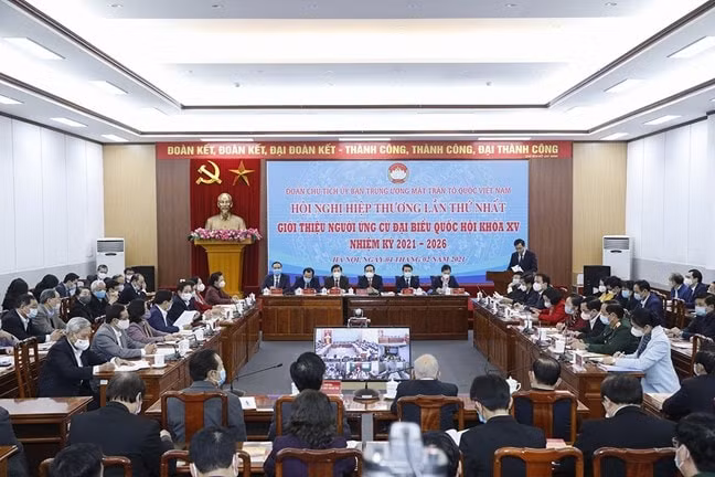ội nghị hiệp thương lần thứ nhất nhằm thỏa thuận về cơ cấu, thành phần, số lượng người của cơ quan, tổ chức, đơn vị ở Trung ương được giới thiệu ứng cử đại biểu Quốc hội khóa XV, nhiệm kỳ 2021-2026.