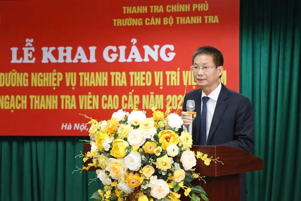 ảnh đại diện - Ảnh 4 Phó Tổng Thanh tra Chính phủ Lê Tiến Đạt phát biểu tại Lễ Khai giảng.
