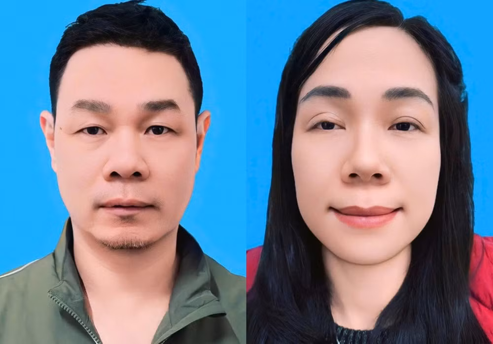 Các đối tượng bị khởi tố: Lưu Phúc Bình và Dương Thị Lan Dung. Ảnh: Công an Quảng Ninh