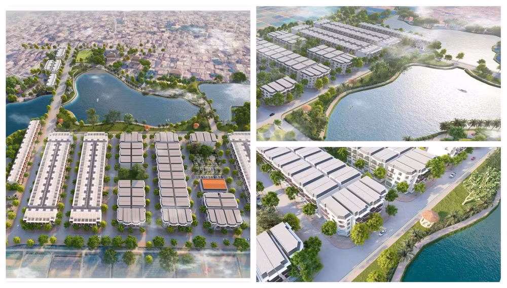 Phối cảnh tổng thể dự án Phạm Kha Riverside với không gian sinh thái ven hồ, quy hoạch hiện đại và hệ thống tiện ích đồng bộ. Dự án hướng tới kiến tạo môi trường sống xanh, tiện nghi cho cộng đồng cư dân.