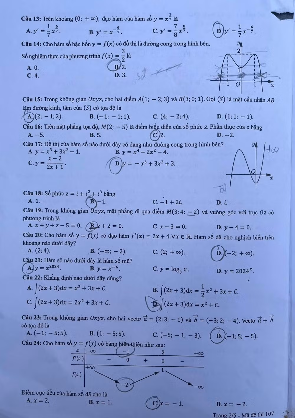 de thi tot nghiep thpt 2024 mon toan ma de 107 hinh 2