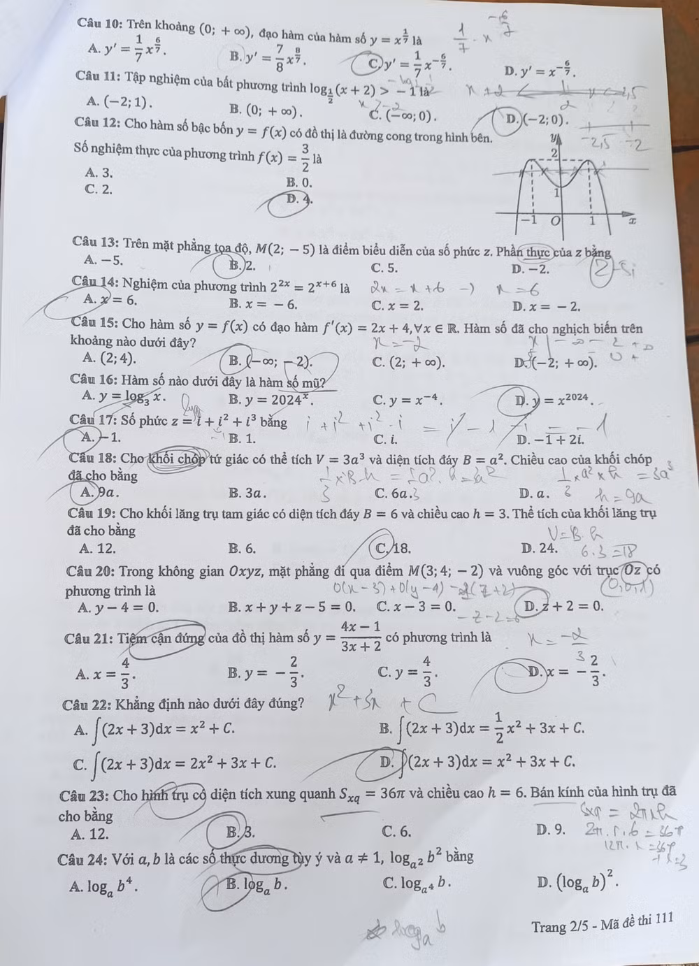 de thi tot nghiep thpt 2024 mon toan ma de 111 hinh 2