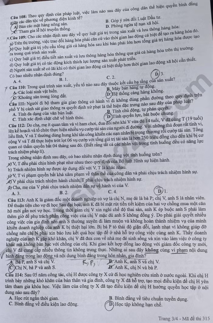 de thi tot nghiep thpt 2024 mon giao duc cong dan ma de 315 hinh 3