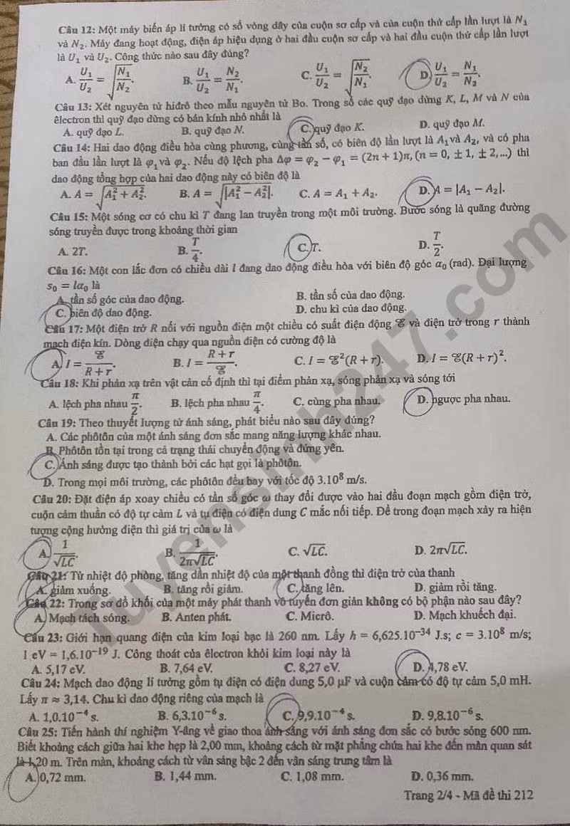 de thi tot nghiep thpt 2024 mon vat ly ma de 212 hinh 2