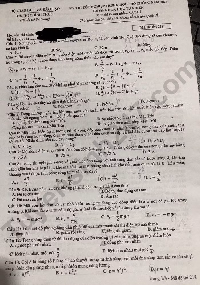 de thi tot nghiep thpt 2024 mon vat li ma de 218 hinh 1