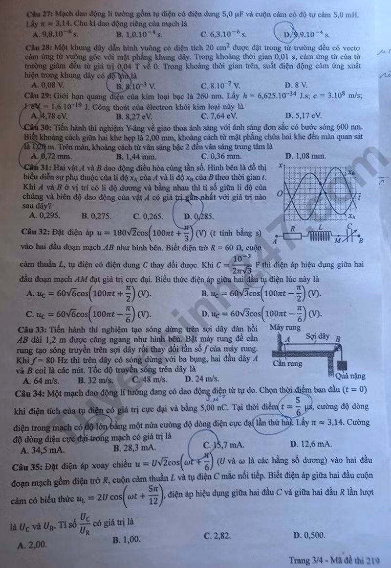 de thi tot nghiep thpt 2024 mon vat li ma de 219 hinh 3