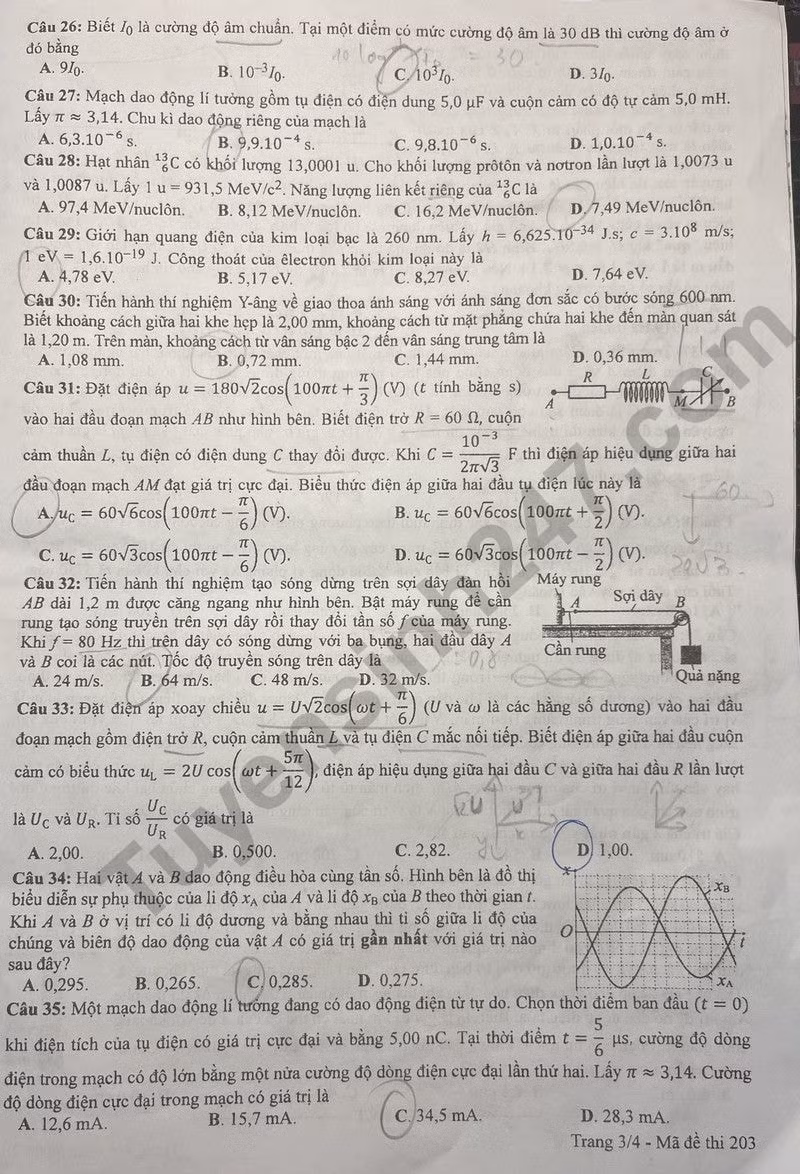 de thi tot nghiep thpt 2024 mon vat li ma de 203 hinh 3