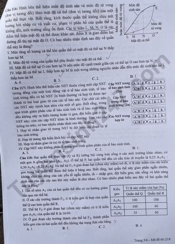 de thi tot nghiep thpt 2024 mon sinh hoc ma de 218 hinh 5
