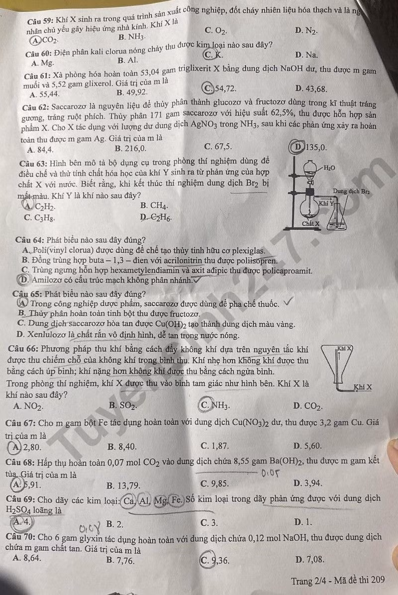 de thi tot nghiep thpt 2024 mon hoa hoc ma de 209 hinh 2