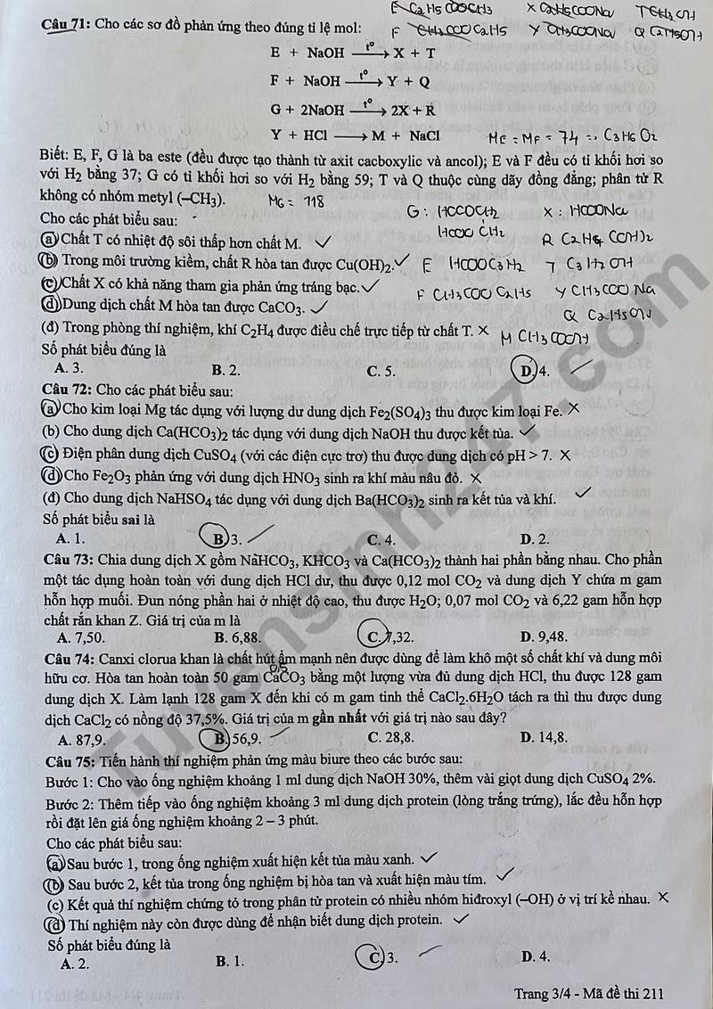 de thi tot nghiep thpt 2024 mon hoa hoc ma de 211 hinh 3