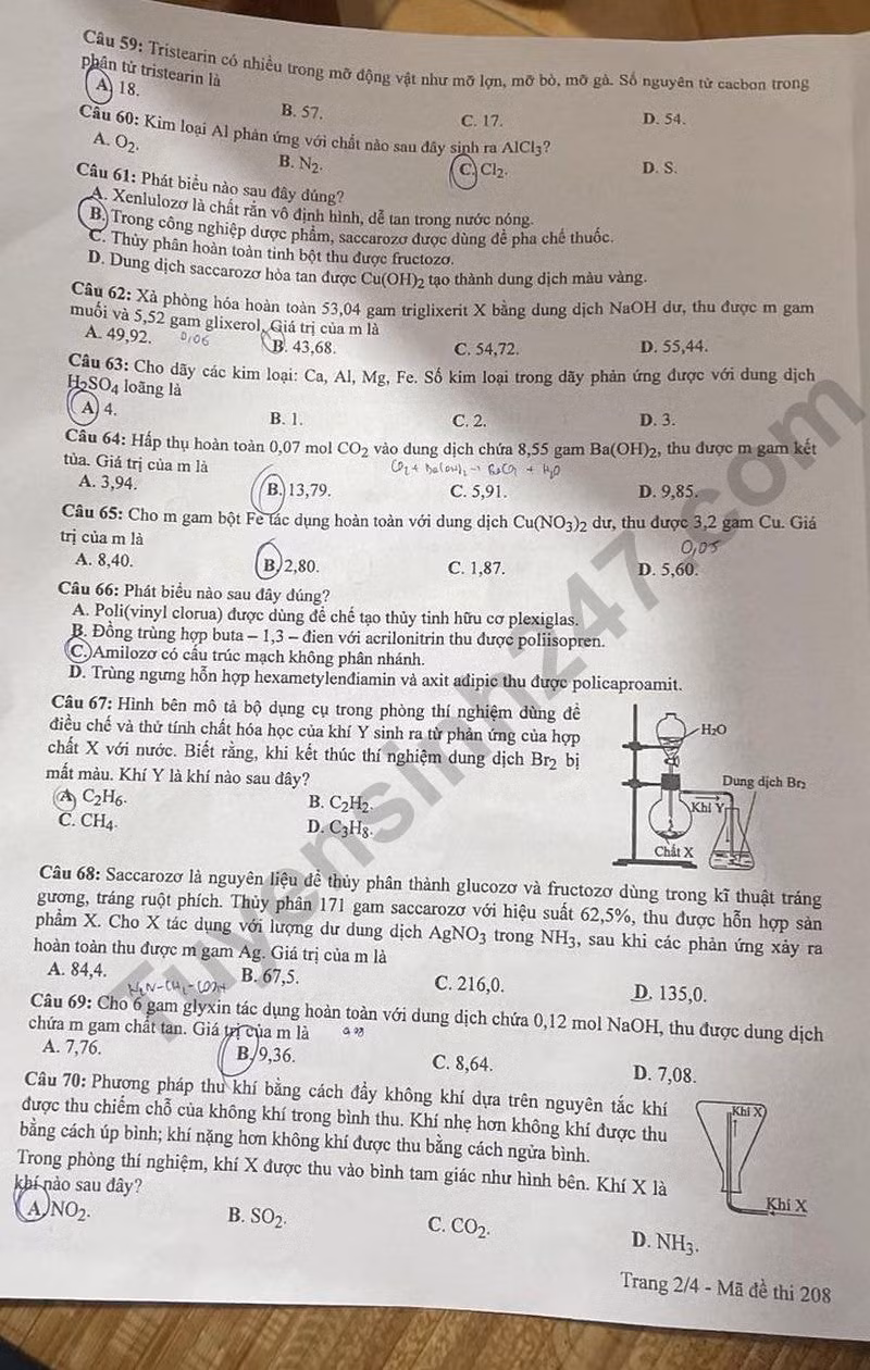 de thi tot nghiep thpt 2024 mon hoa hoc ma de 208 hinh 2
