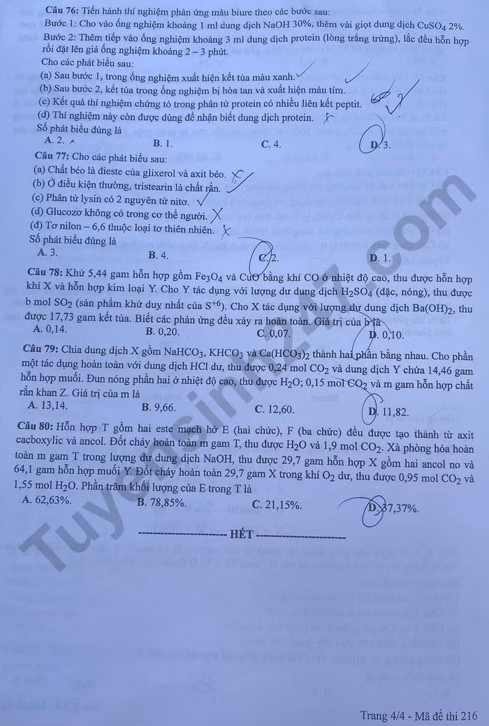 de thi tot nghiep thpt 2024 mon hoa hoc ma de 216 hinh 4