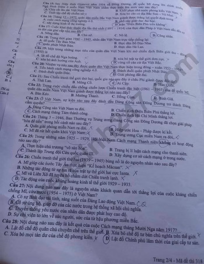 de thi tot nghiep thpt 2024 mon lich su ma de 318 hinh 2