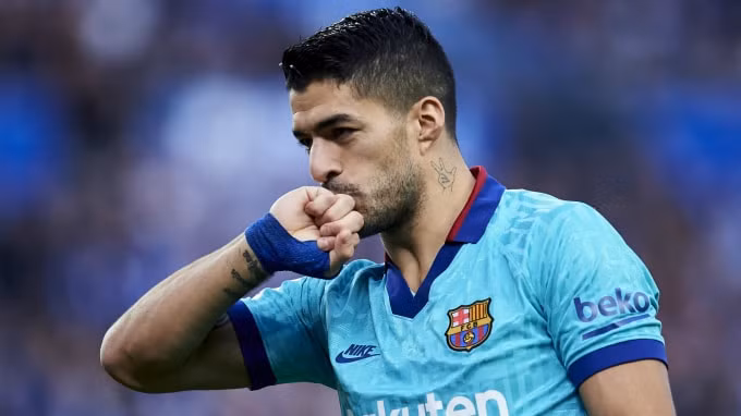 Luis Suarez trong màu áo Barcelona. Ảnh: Getty