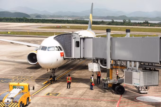 Chuyến bay được đón theo quy trình hàng không thông thường.