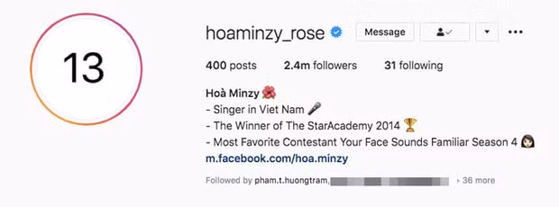 Hoà Minzy thay đổi ảnh đại diện trang cá nhân Instagram với chữ số 