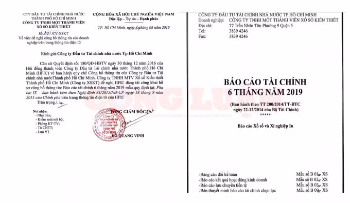 Từ báo cáo tài chính 6 tháng đầu năm 2019 của Xổ số TP.HCM đã vô tình hé lộ có việc 
