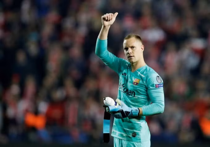 Ter Stegen xác nhận đàm phán hợp đồng với Barcelona bị tạm hoãn. Ảnh: Barcelona
