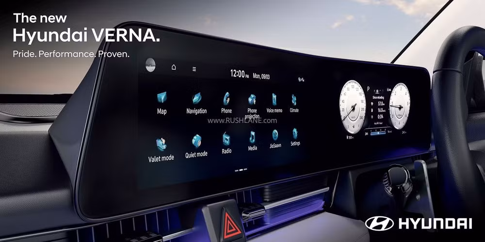 Cụm 2 màn hình kích thước 10,25 inch trên Accent 2026 - Ảnh: Hyundai