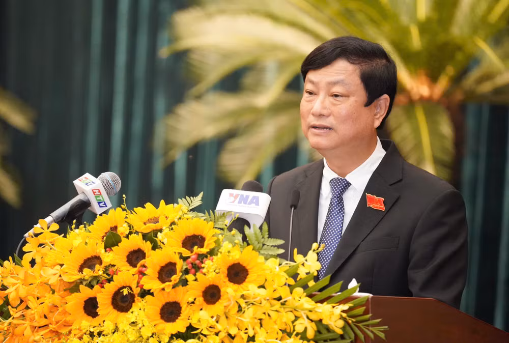 Ông Võ Văn Minh, Uỷ viên Trung ương Đảng, Phó Bí thư Thành uỷ, Chủ tịch HĐND TPHCM phát biểu khai mạc 