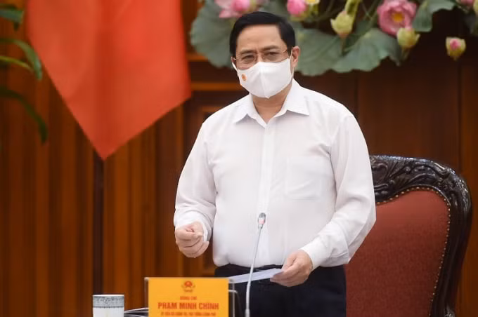 Thủ tướng Chính phủ Phạm Minh Chính chủ trì cuộc họp Thường trực Chính phủ về phòng, chống dịch COVID-19.