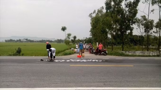 Hiện trường vụ tai nạn.