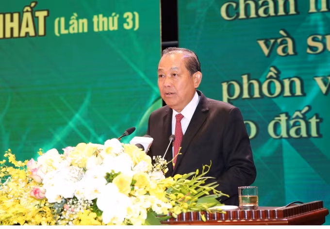 Phó Thủ tướng Thường trực Chính phủ Trương Hòa Bình phát biểu tại buổi lễ.