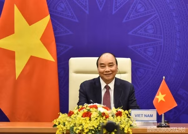 Chủ tịch nước Nguyễn Xuân Phúc dự hội nghị thượng đỉnh về khí hậu. Ảnh: baoquocte.vn