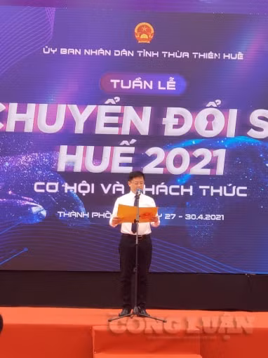 Phó Chủ tịch UBND tỉnh Thừa Thiên Huế Nguyễn Thanh Bình phát biểu tại lễ khai mạc.